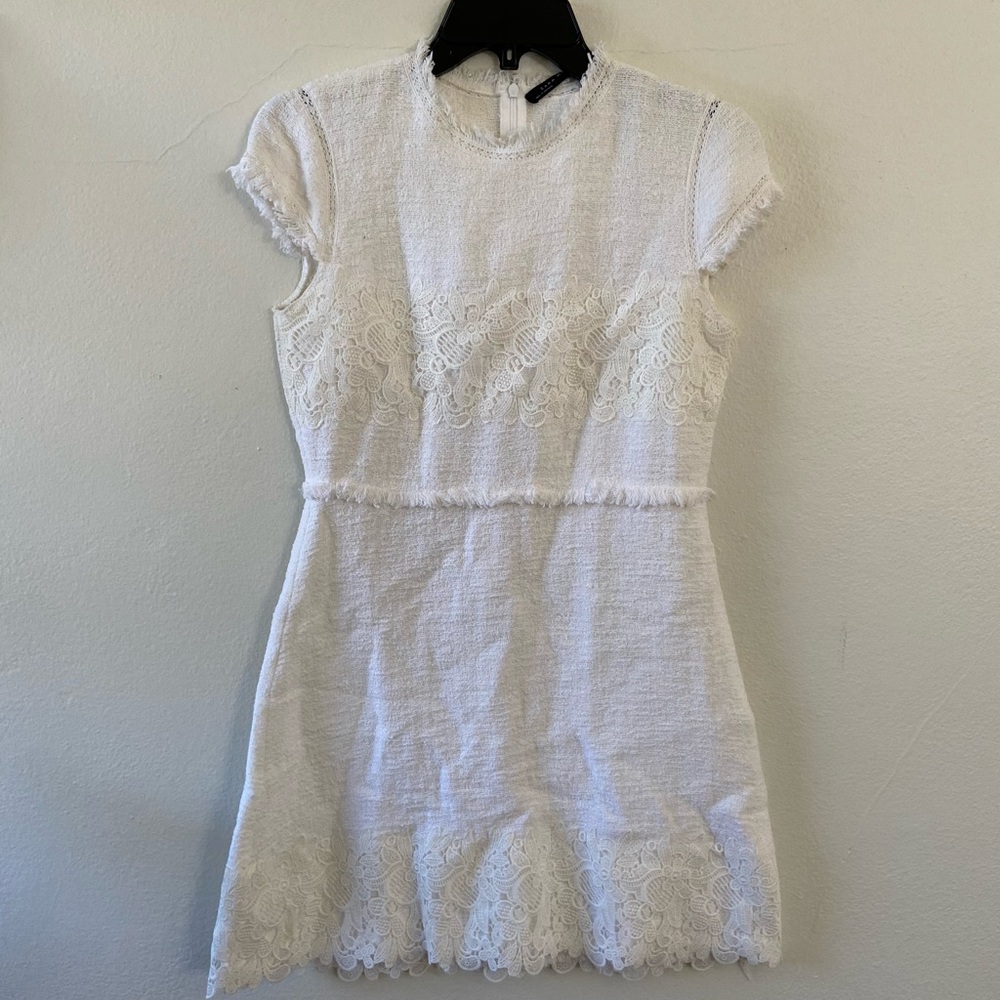 Zara white lace mini dress